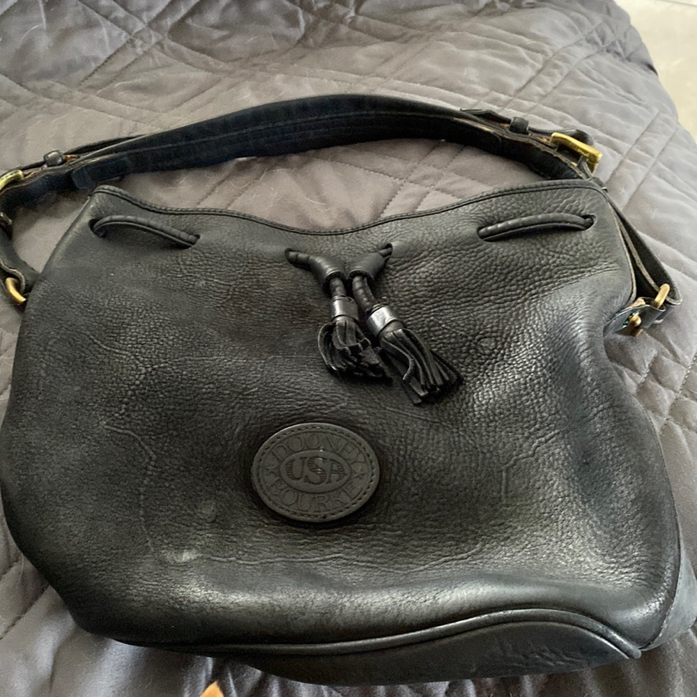 Vintage Dooney and Bourke bucket black purse drawstring